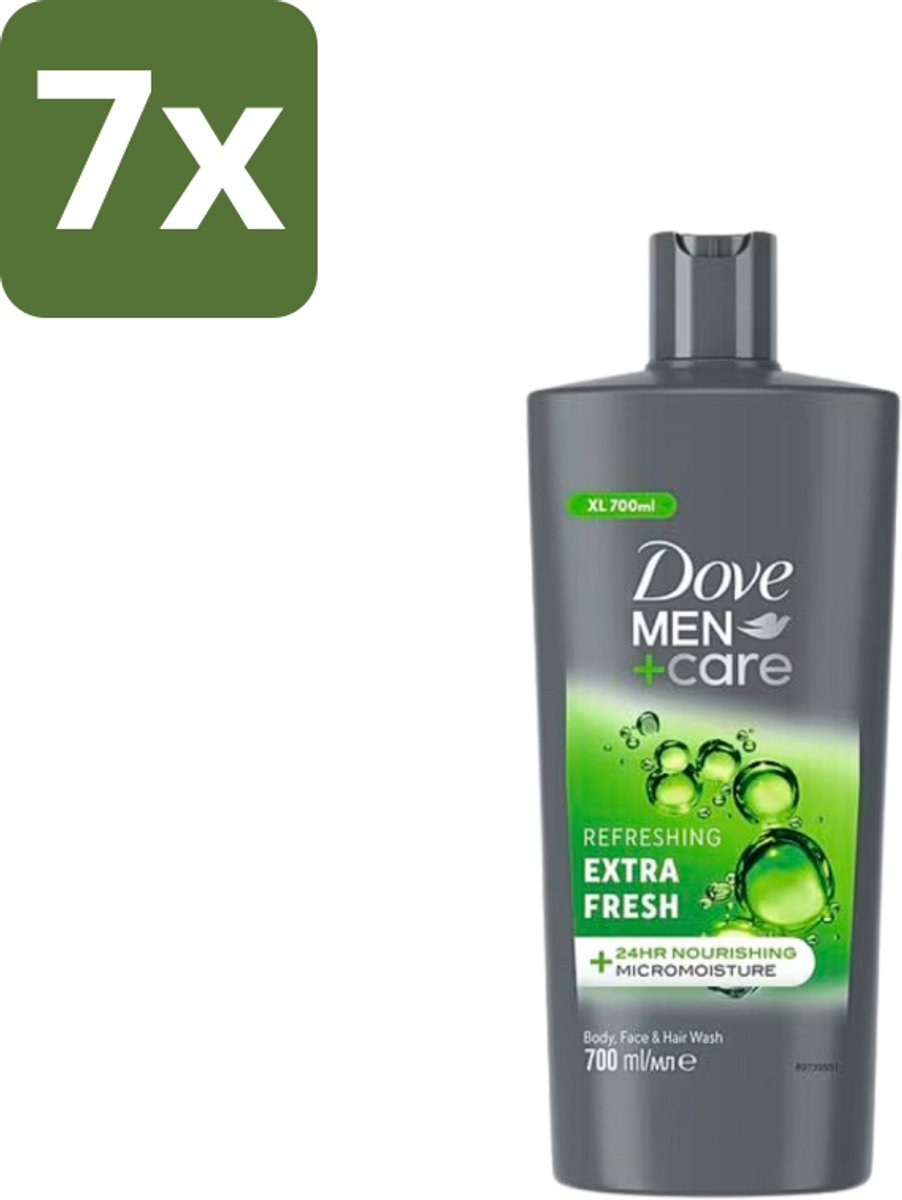 Dove Men+Care - Extra Fresh - Douchegel 3-in-1 - Verzorgend - 700 ml - Bulkverpakking - 7 stuks