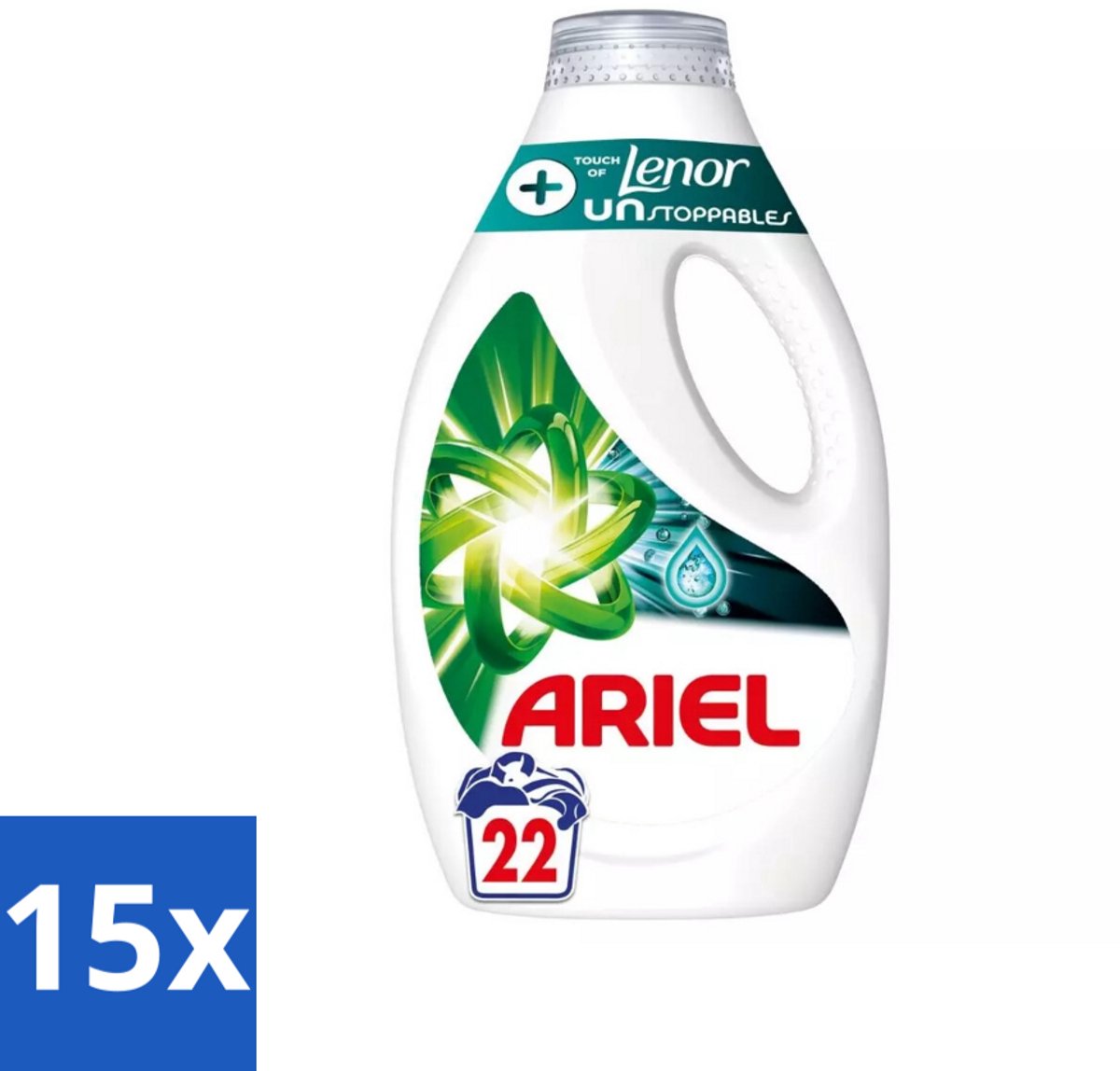 Ariel – +Touch van Lenor Unstoppables – Vloeibaar Wasmiddel – 990 ml - Bulkverpakking - 15 stuks