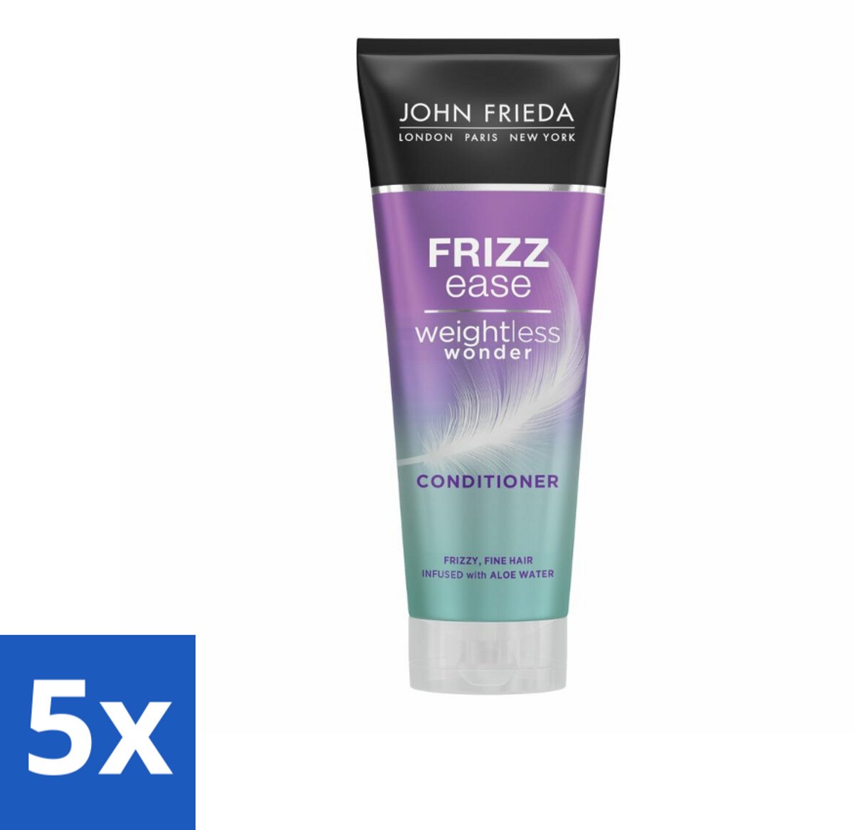 John Frieda – Conditioner – Frizz Ease Weightless Wonder – Lichtgewicht verzorging – 250 ml - Bulkverpakking - 5 stuks