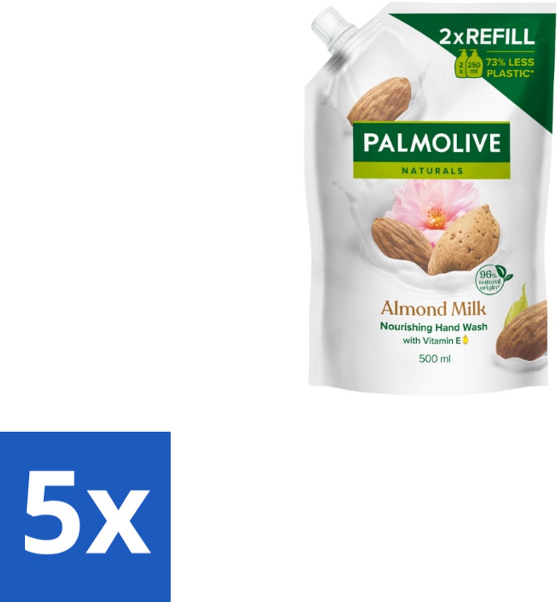 Palmolive – Handzeep Navulling – Naturals Almond Milk – 500 ml - Bulkverpakking - 5 stuks