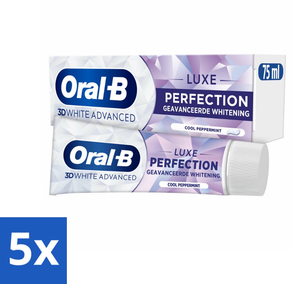 Oral B - Tandpasta - 3D White Advanced - Luxe Perfection - 75ml - Bulkverpakking - 5 stuks