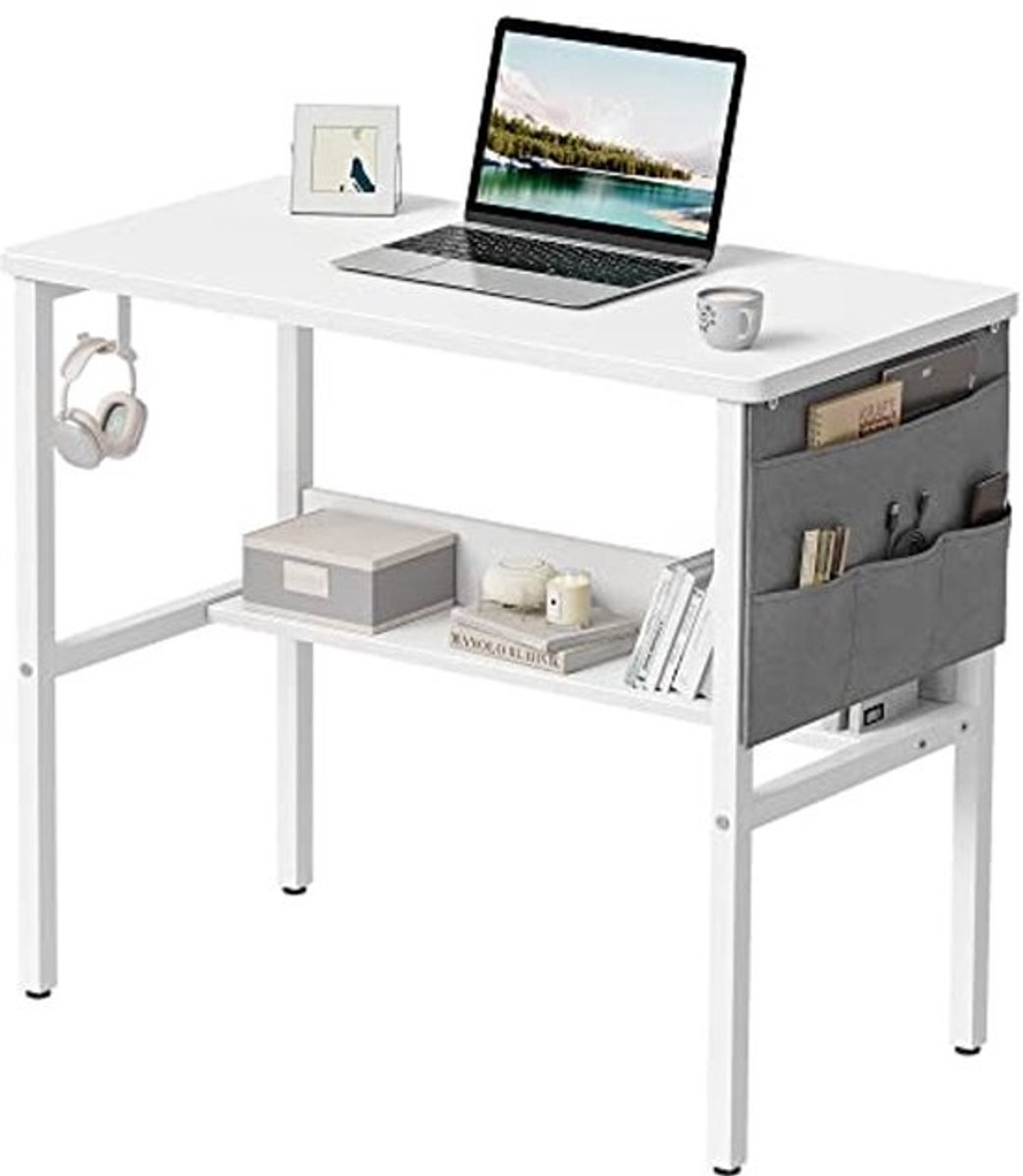 Bureau 96 x 40 cm | Computertafel | Kleine PC-tafel | Stabiel Wit