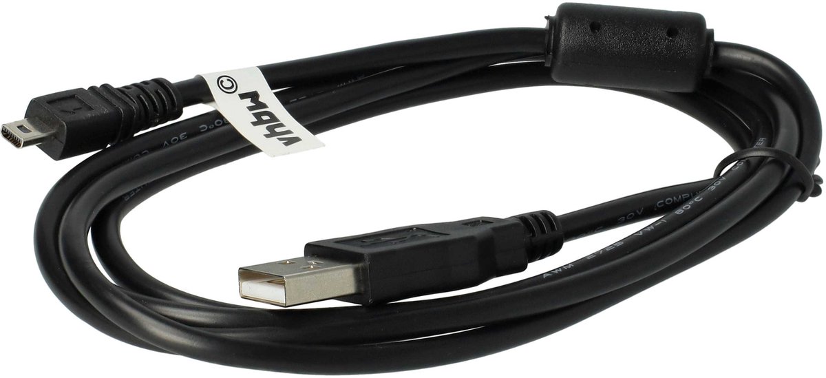 vhbw USB-kabel compatibel met Nikon Coolpix P1, P6000, P60, P80, L6, M30, P90, P3, S10, P4, P5000, P2, P50 camera's en camcorders - datakabel, 14,5 cm