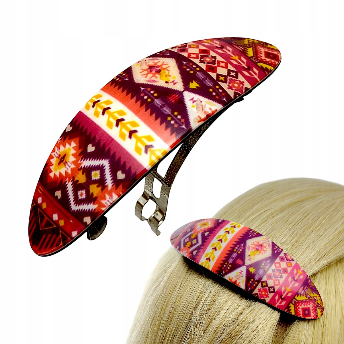 Peru Indiaanse Automatische Haarclip Kleurrijk