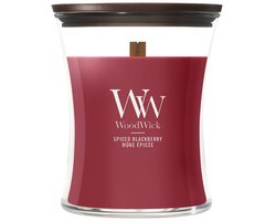 WoodWick Hourglass Medium Geurkaars - Spiced Blackberry - 60 branduren