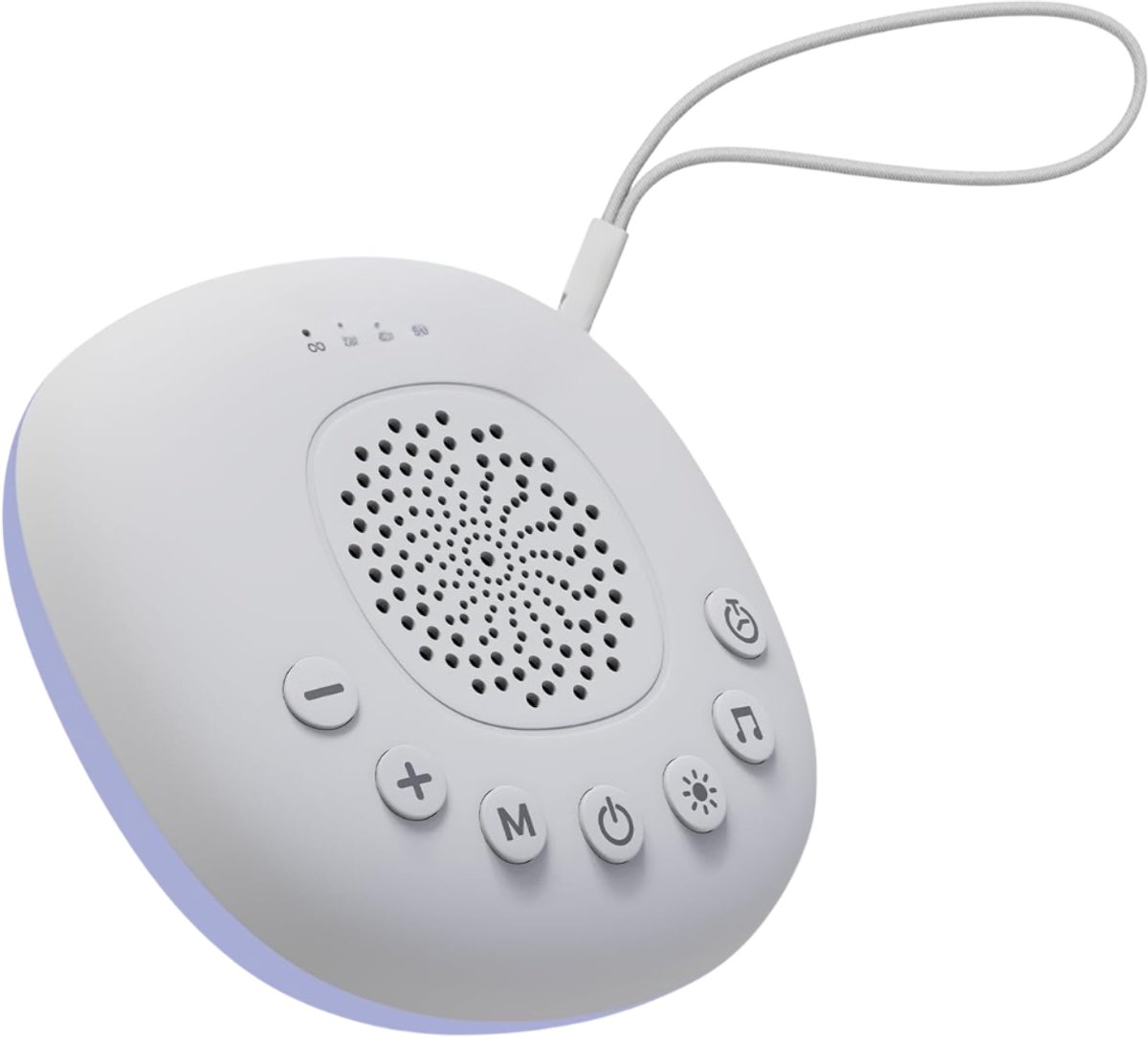 Verte White Noise Machine - 20 Rustgevende Geluiden - Timer - Oplaadbaar Via USB-C - Slaaphulp Met Nachtlampje Met Witte En Veelkleurige LED-Lampjes Voor Baby’s - Kinderen En Volwassenen - Wit