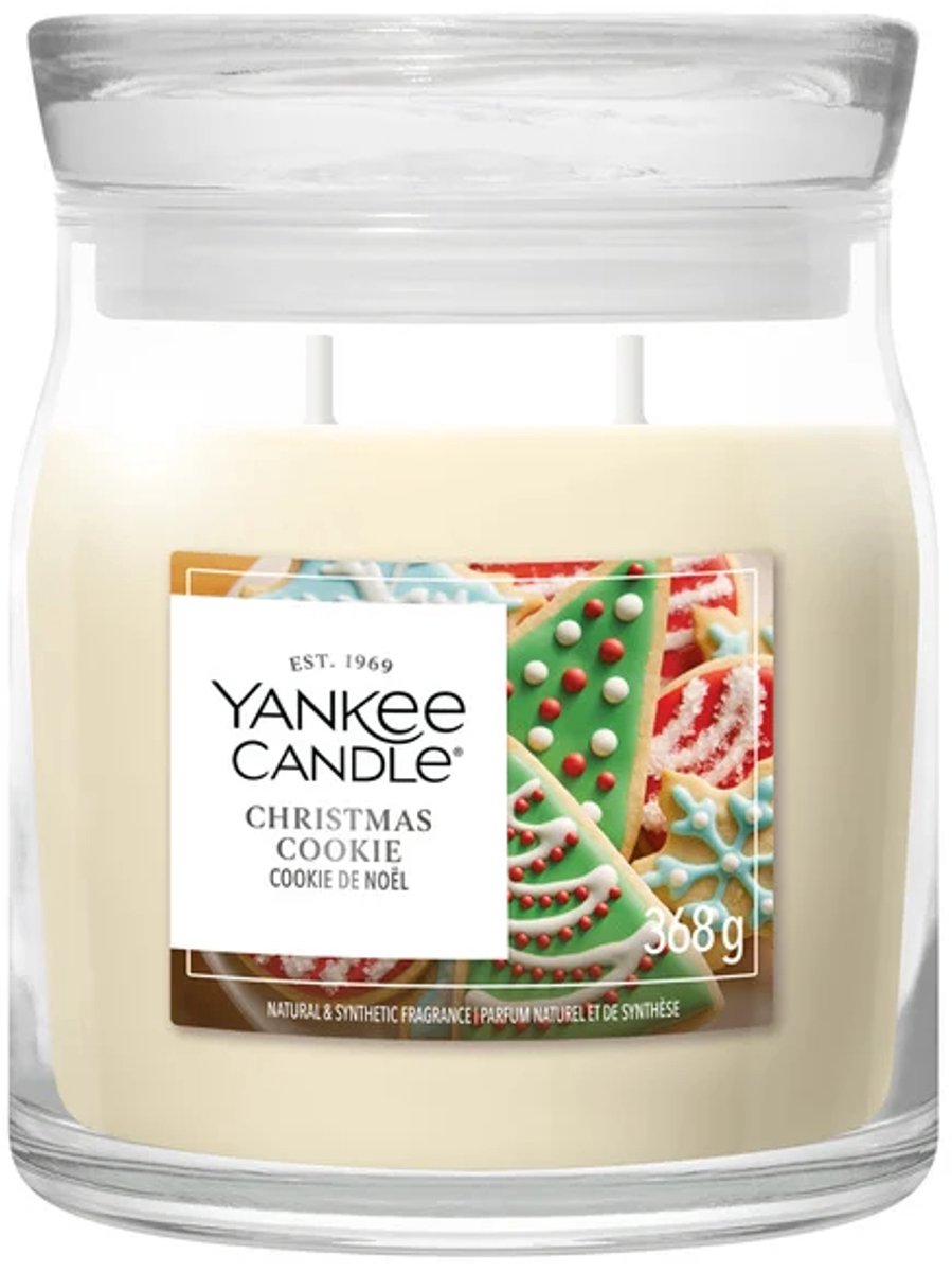 Yankee Candle Christmas Cookie Medium Geurkaars - 50 branduren - 2 lonten Geel