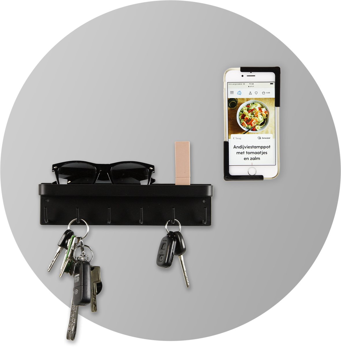 Magnetisch Krijtbord Rond - Lichtgrijs - Rond - 40cm - Kamer26