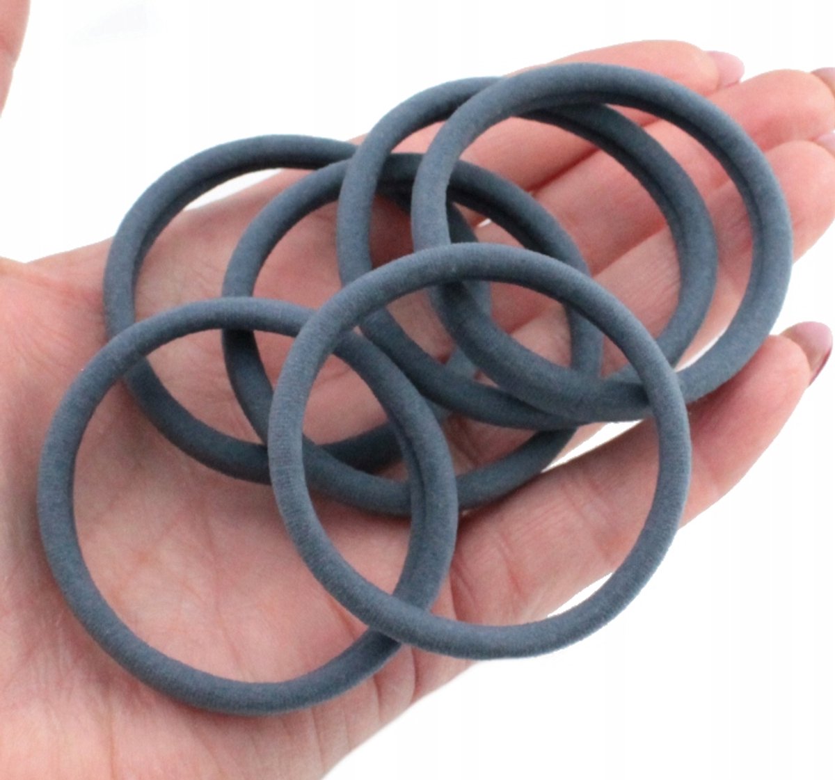 Lycra Haarbandjes 6 Stuks Set - Extra Elastisch en Sterk - Grijs