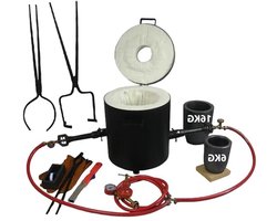 Propaan Smeltoven - Metaal Smelter - Metaal Gieten - Dubbele Branders - 16 kg Capaciteit - Zwart