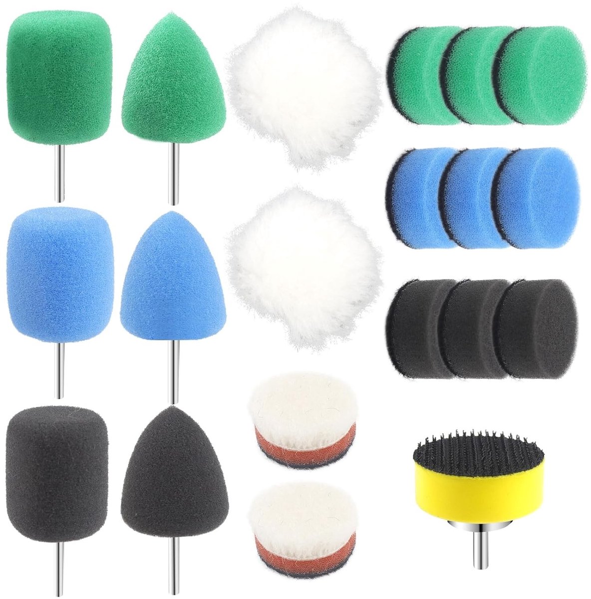 Set van 20 Mini Polijstschuim Pads van 25 mm voor Accuschroevendraaiers, Perfect voor Auto Polijsten, Waxen en Detailwerk