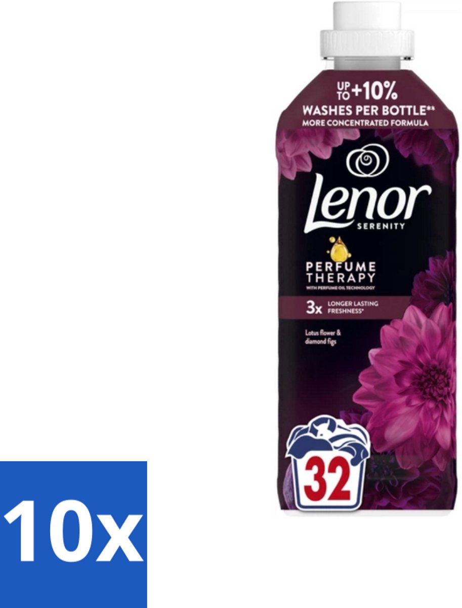 Lenor – Wasverzachter – Lotus Flower & Diamond Figs – 32 Wasbeurten – 675 ml - Bulkverpakking - 10 stuks