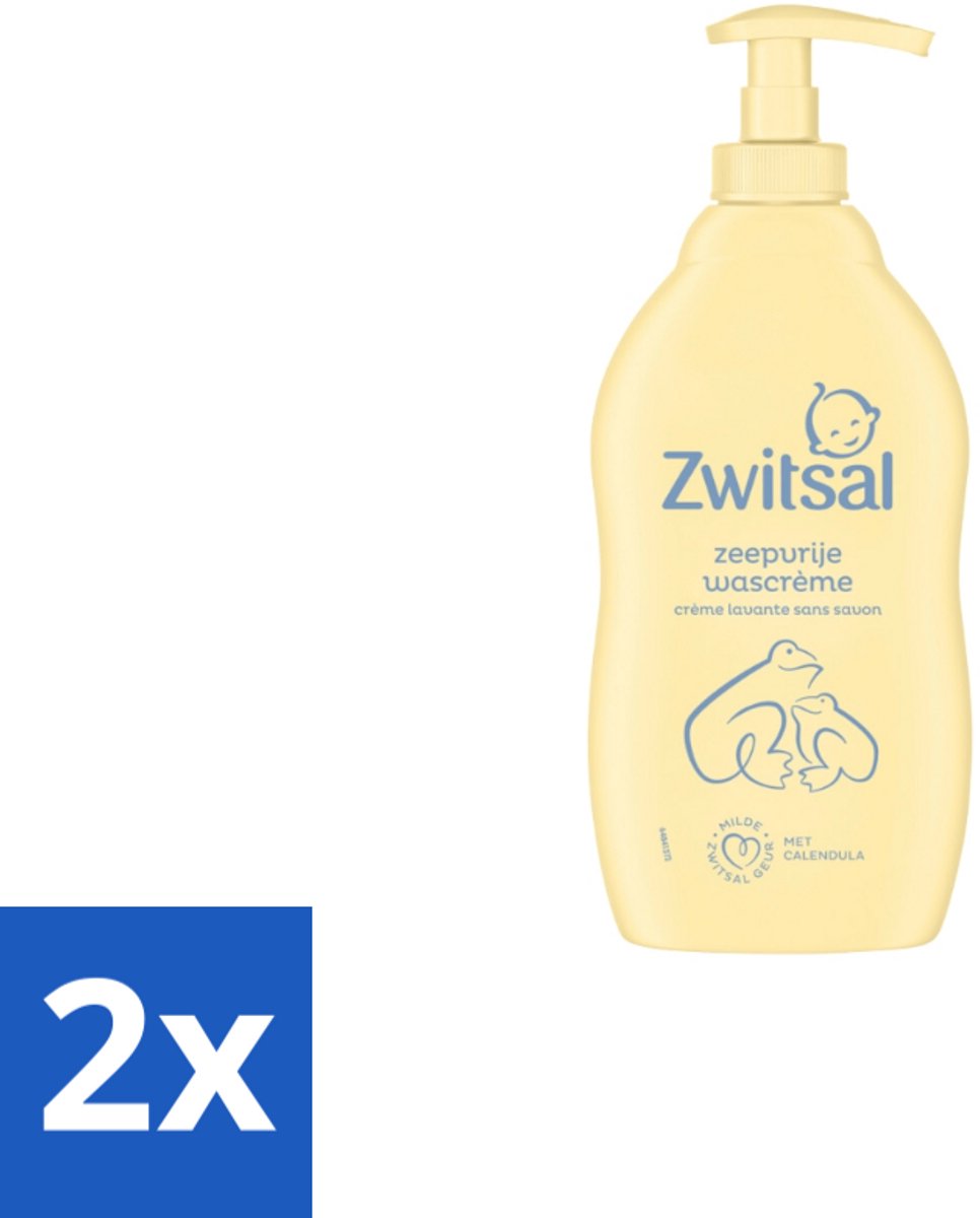 2 x Zwitsal – Wascrème – Zeepvrij – 400 ml - Babywasmiddel - Zeepvrije Wascrème - Zwitsal Wascrème - Babyhuid Verzorging - Zwitsal Crème
