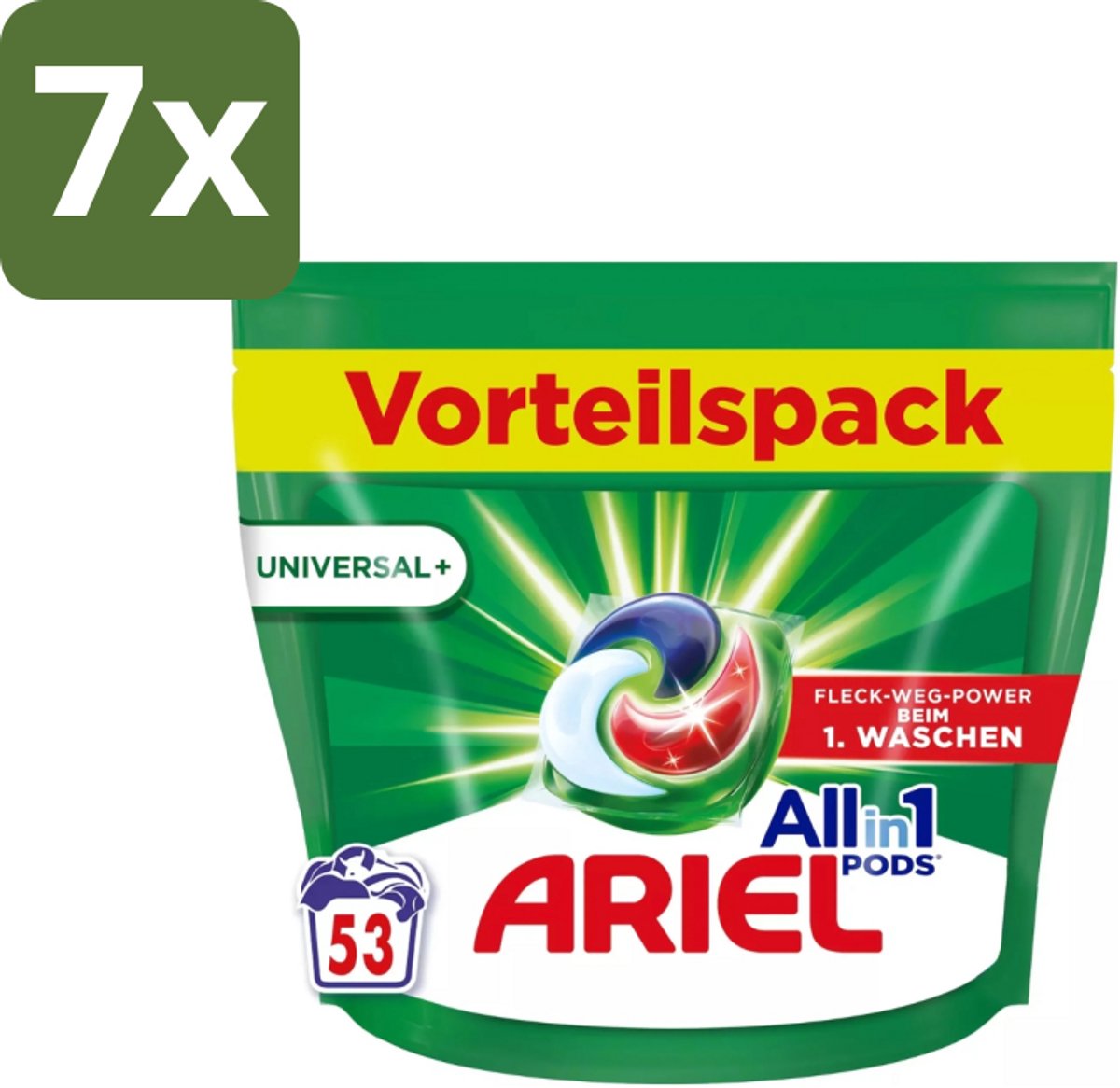 7 x Ariel – Pods All-in-1 – Original – 53 wasbeurten - Wasmiddel - Waspods - Reinigingscapsule - Vlekverwijdering - Kleurbehoud