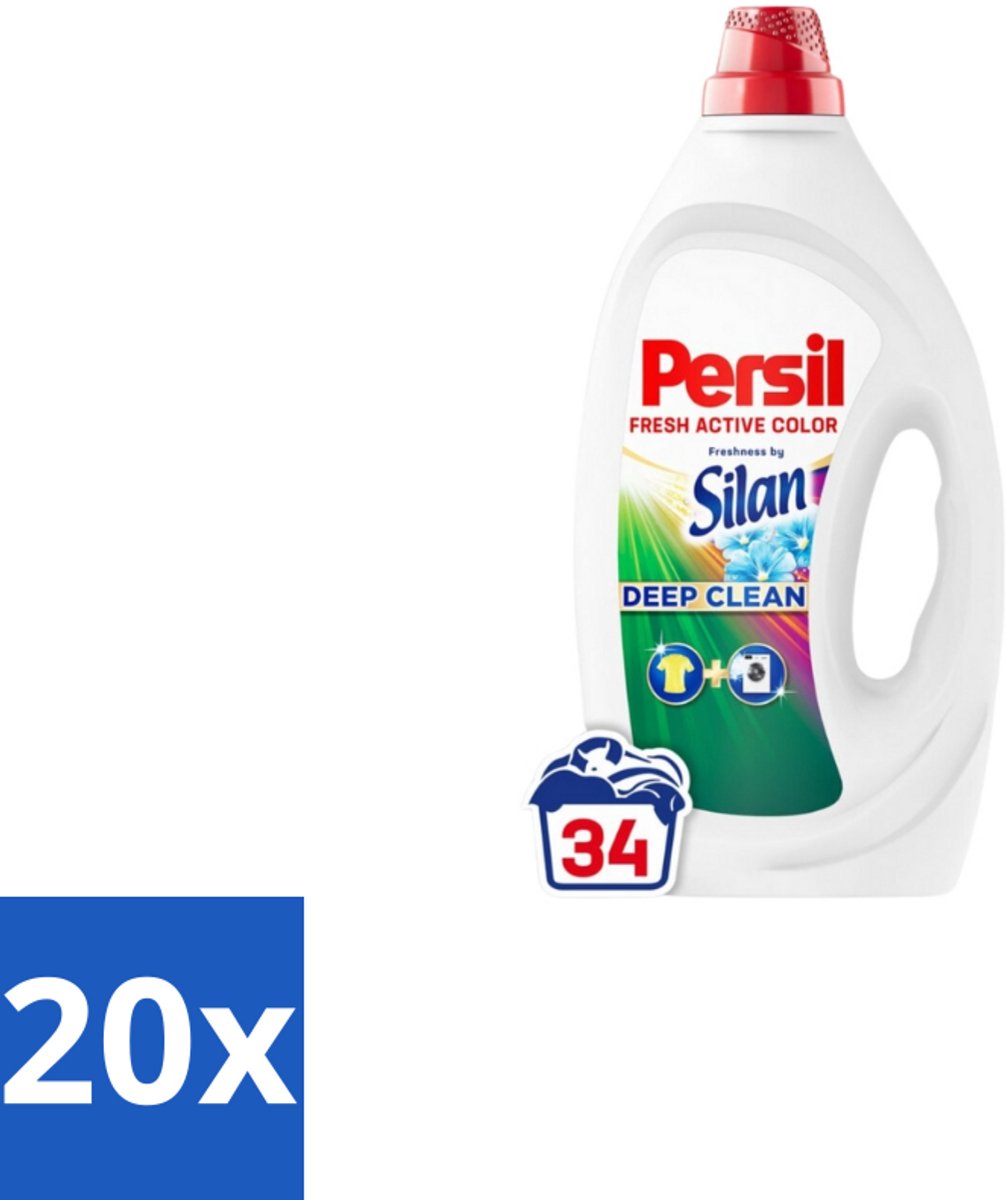 Persil – Vloeibaar Wasmiddel – Color Freshness by Silan – 34 Wasbeurten - Bulkverpakking - 20 stuks
