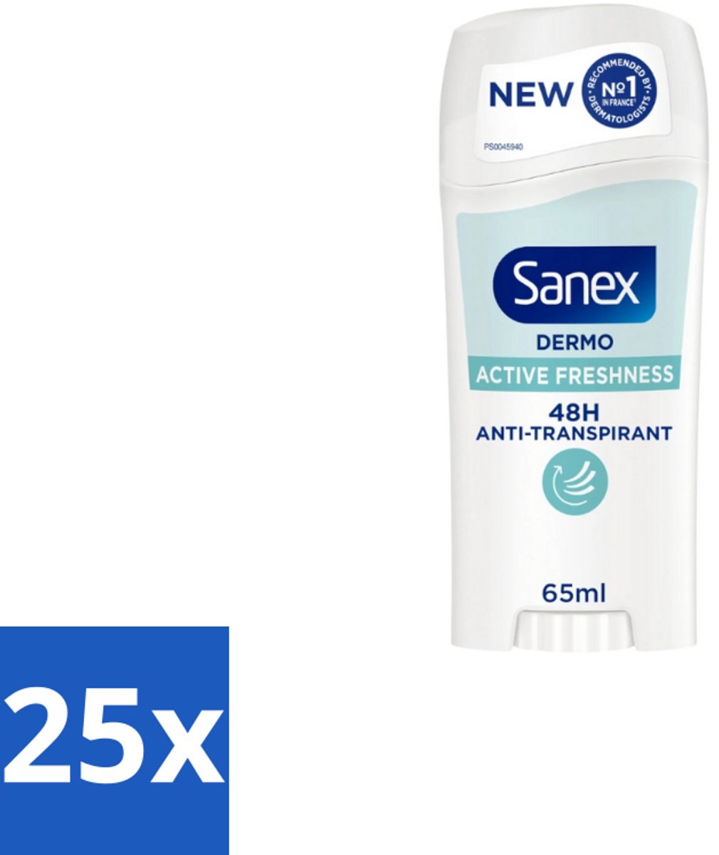Sanex – Deodorant Stick – Dermo Active Freshness – 65 ml - Bulkverpakking - 25 stuks