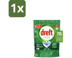 1 x Dreft – Vaatwascapsules – Original All-in-One – 76 Capsules - Vaatwassen - Vaatwascapsules - Reinigingscapsule - Vaatwasser - Vetoplossing