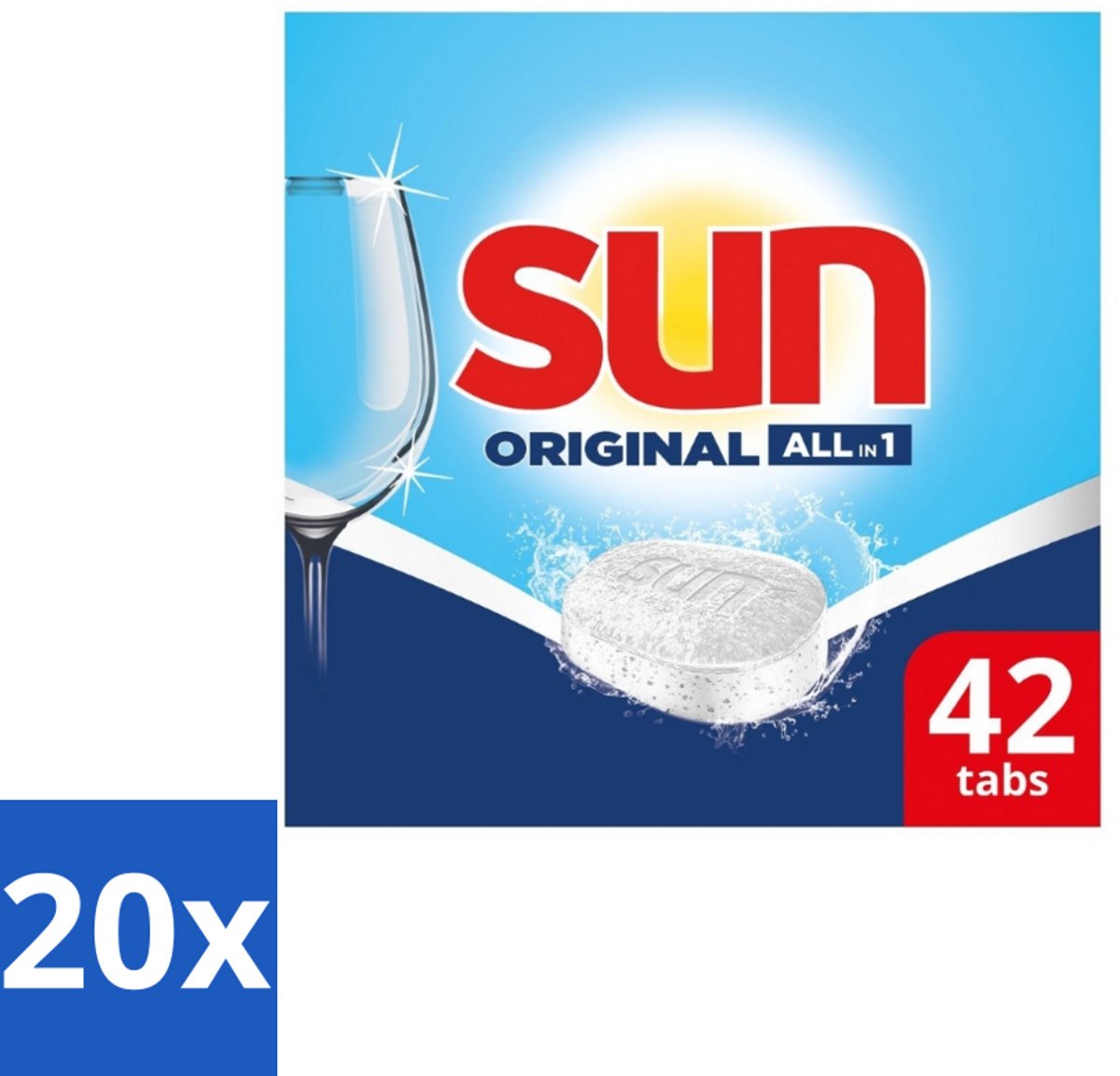 20 x Sun – Vaatwastabletten – Original – 42 tabletten - Vaatwastabletten - Vaatwasser - Reiniging - Vaatwastablet - Vaatwasser Tablet