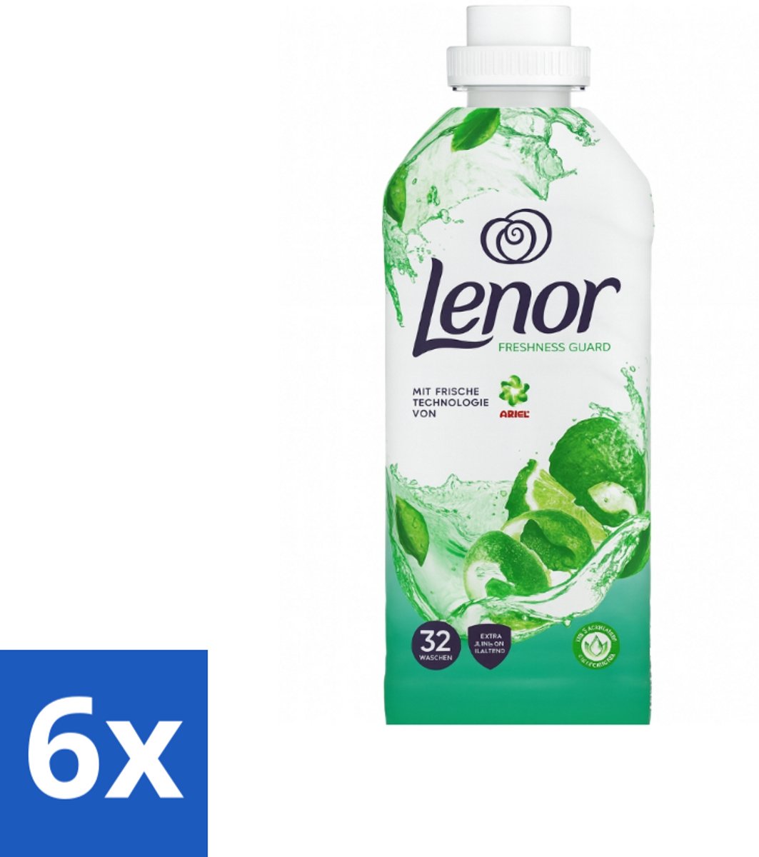 Lenor – Wasverzachter – Freshness Guard – 32 Wasbeurten – 800 ml - Voordeelverpakking - 6 stuks