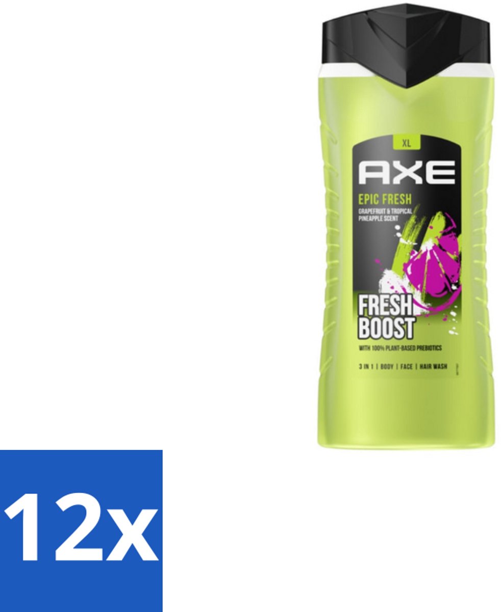 AXE – Douchegel – Epic Fresh Fresh Boost 3-in-1 – 400 ml - Voordeelverpakking - 12 stuks