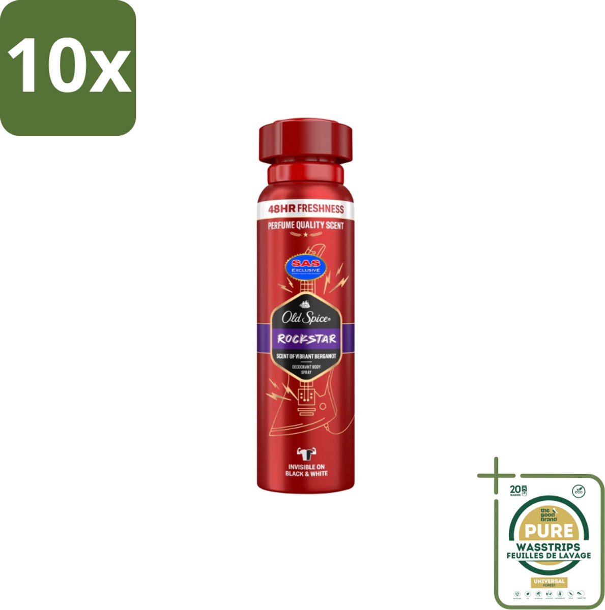 10 x Old Spice – Deospray – Rockstar – 150 ml - Grootverpakking - Old Spice Rockstar - Deodorant Spray - Frisheid - Lichaamsgeur - Energie