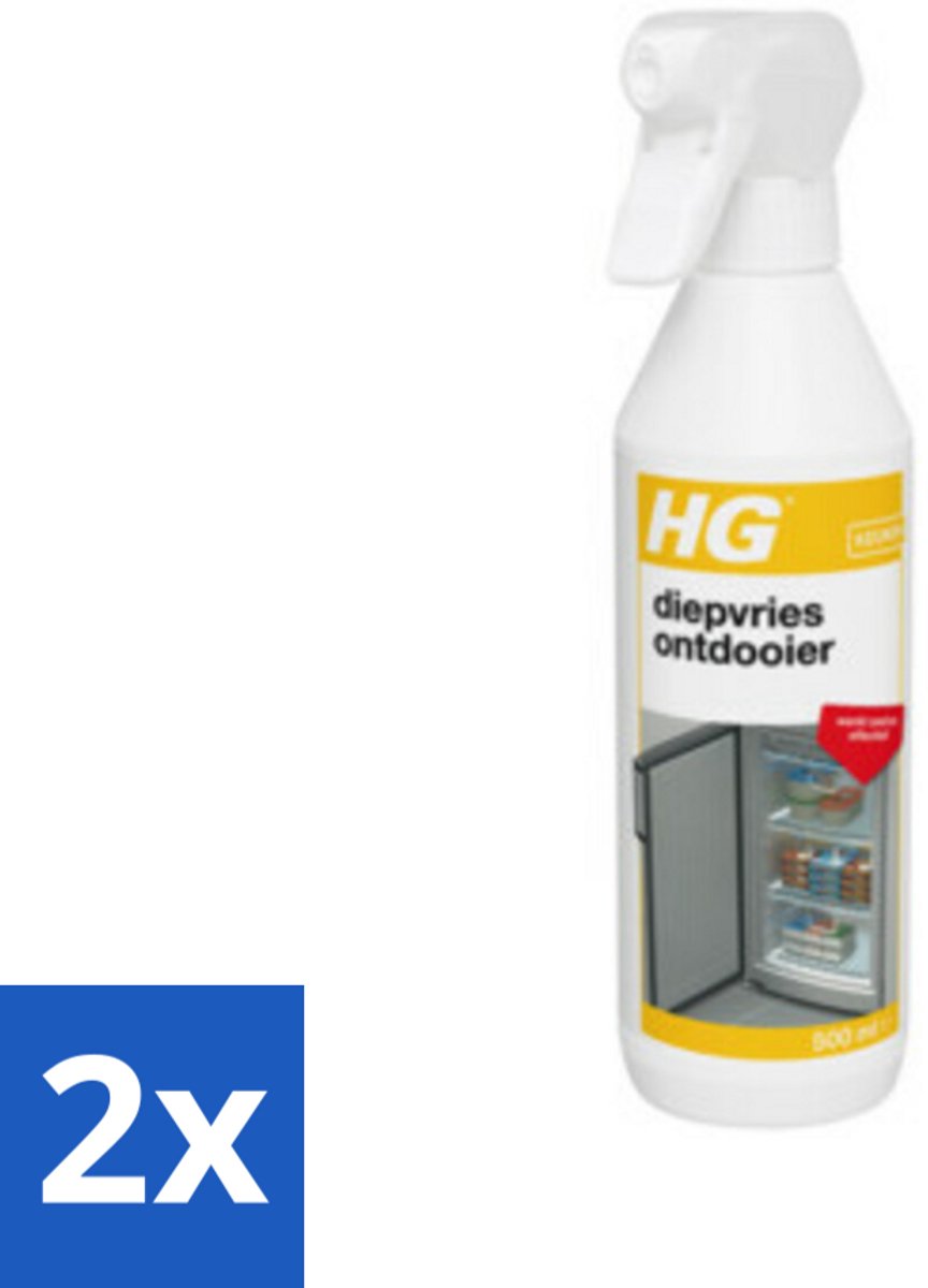 2 x HG Diepvriesontdooier 500 ml - Diepvries Ontdooier - Ijs Verwijderen - Vriezer Schoonmaken - Energiebesparing - Diepvries Onderhoud