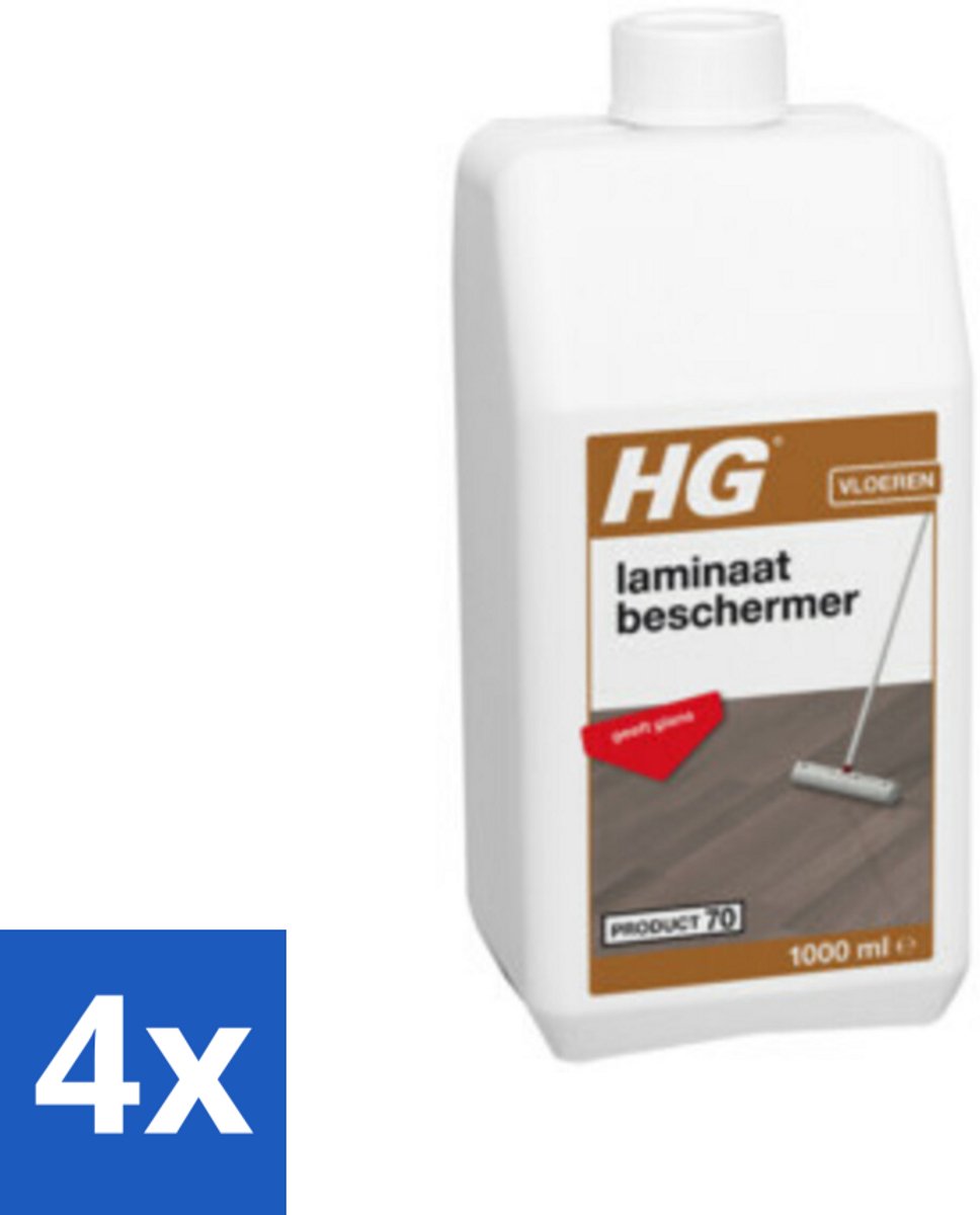 4 x HG Laminaatbeschermer 1 liter - Laminaatvloer Beschermer - Laminaatglans - Laminaat Onderhoud - Laminaat Bescherming - Vloeren Beschermen