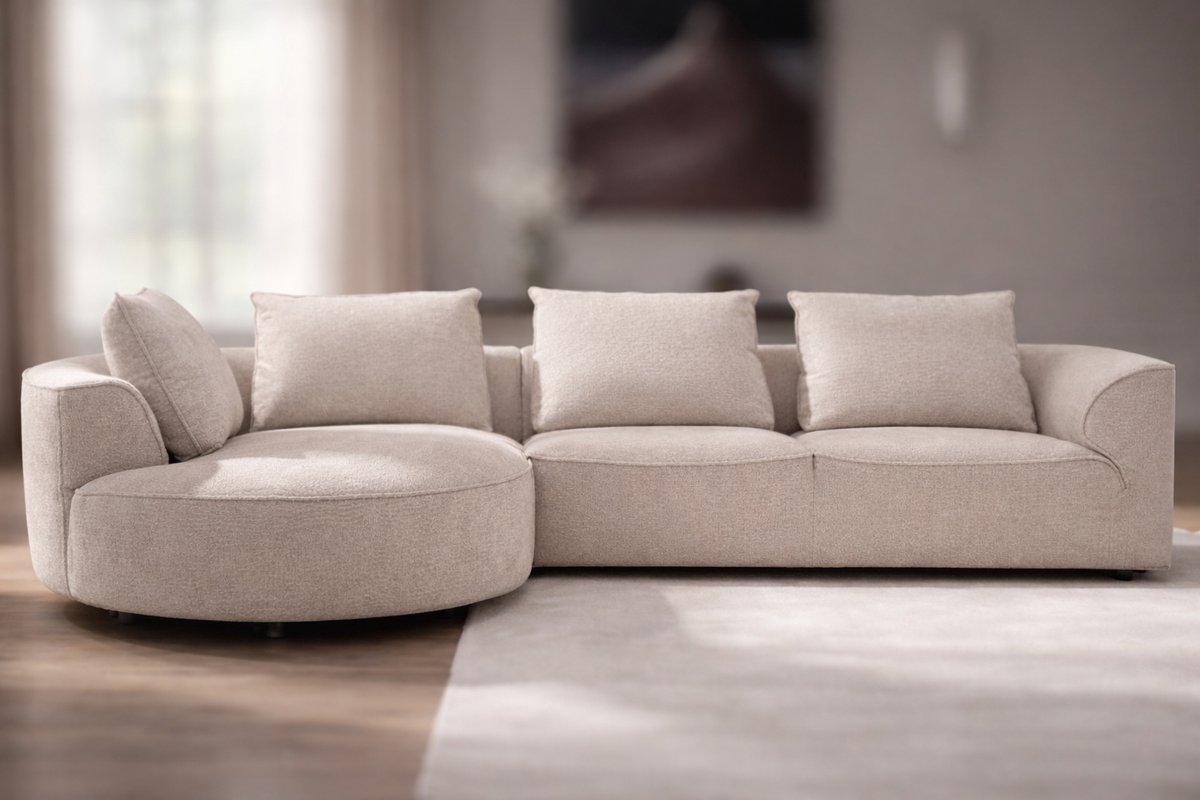 Jadara Curve – Koningstijl – Luxe Curve Bank – Organische Design Bank – Gebogen Bank voor Woonkamer