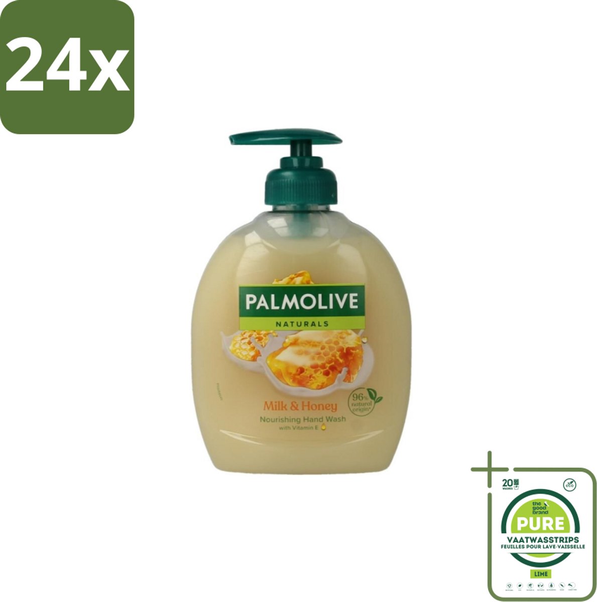 Palmolive – Handzeep – Melk & Honing – 300 ml - Voordeelverpakking - 24 stuks - Handzeep - Melk en honing