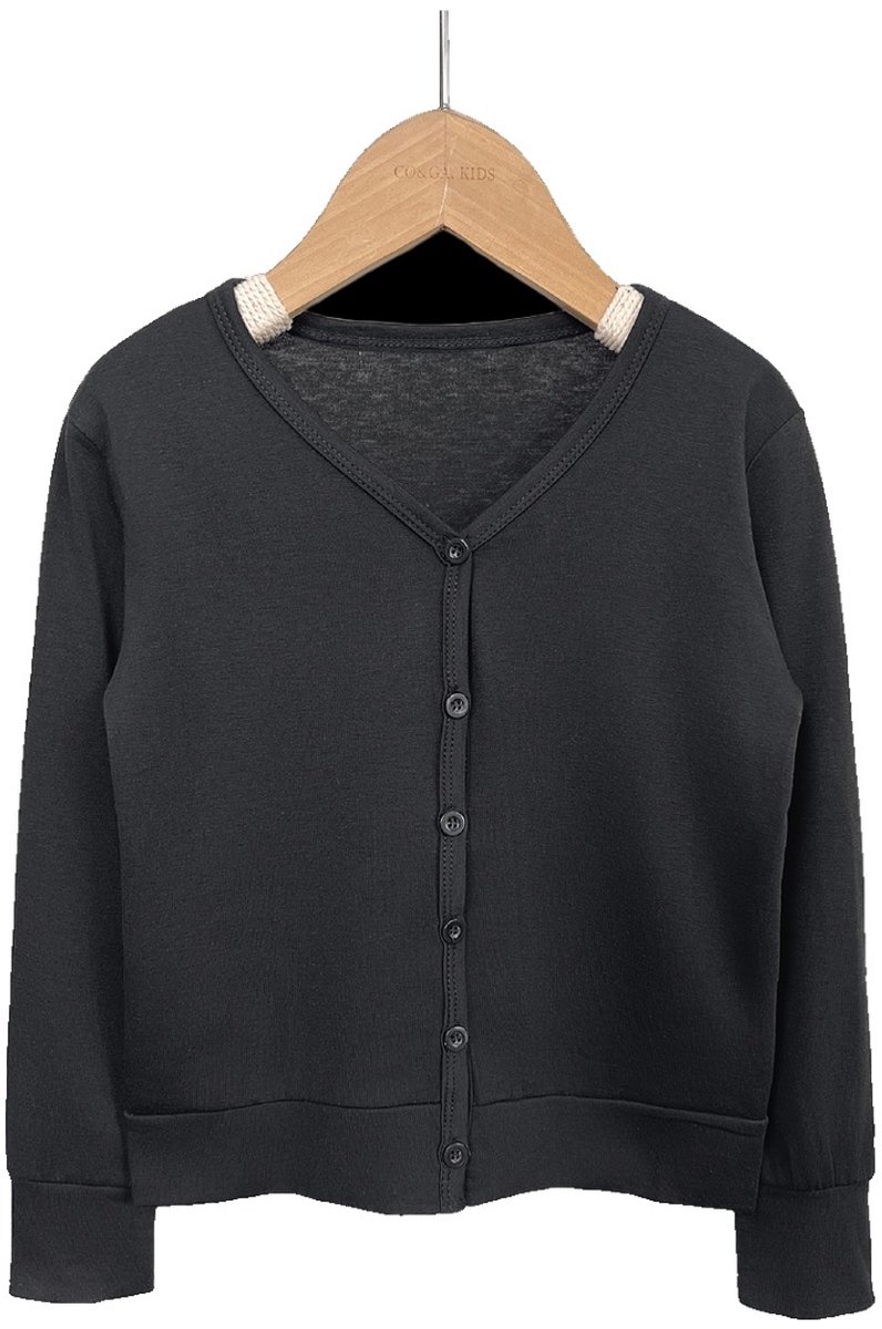 Currero Cardigan Meisjes Vest Meisje Met Knopen Kinderen Warm Gebreid Vest Long 1-2 Jaar Zwart