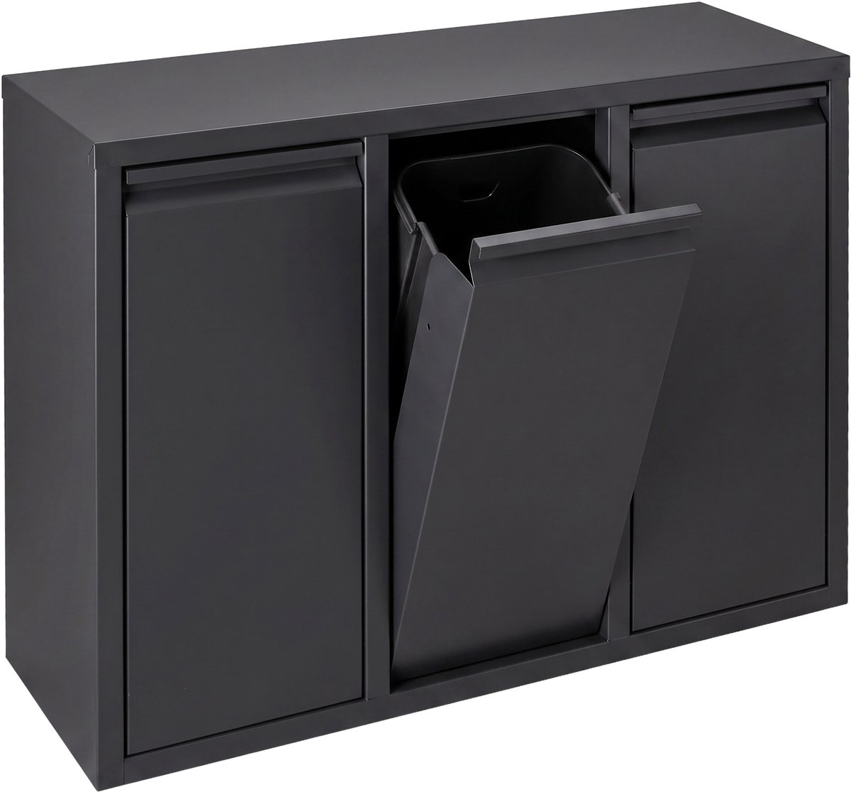 Afvalemmer - 3 stuks - 10 l - zwart