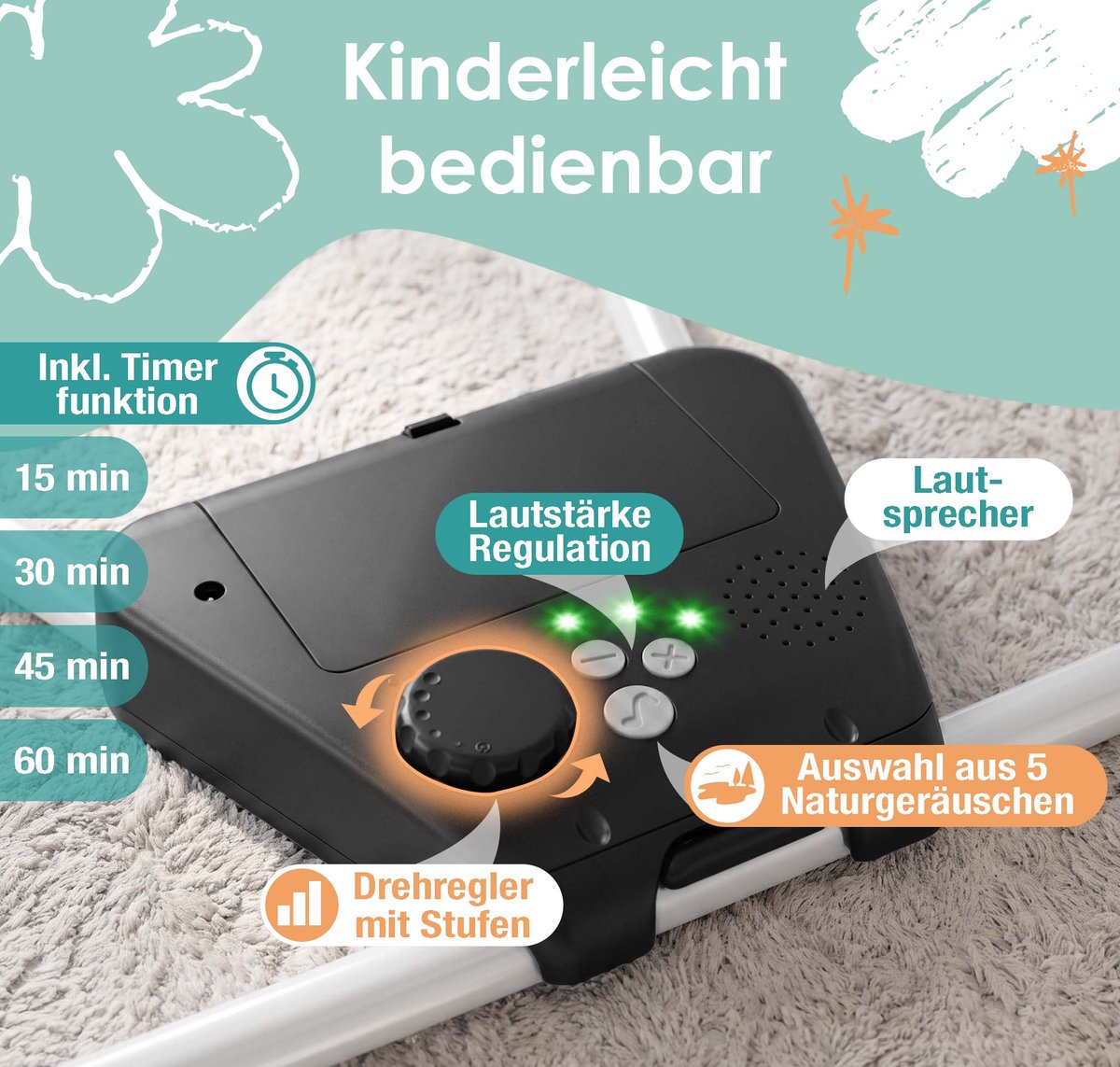 KIDIZ® Wipstoel Baby Elektrisch Babyschommel tot max 9kg - Schommelstoel voor Baby Swing met Speelboog en 5 schommelsnelheden - Antraciet – foto 8
