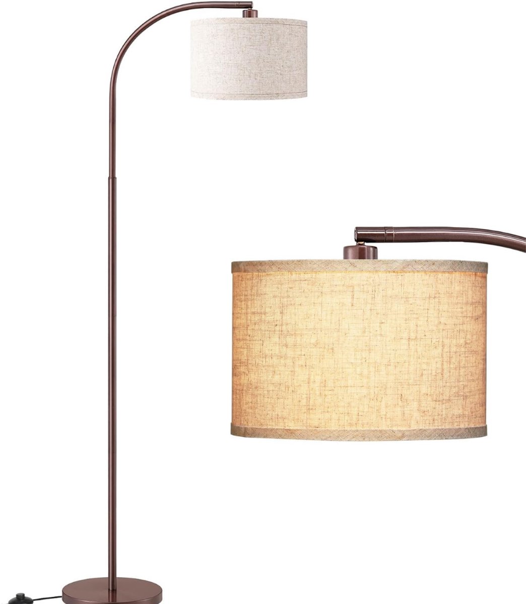SP® Booglamp - Booglampen Dimbaar - Vloerlamp - Lichtbruin - 4cm x 33cm x 17cm