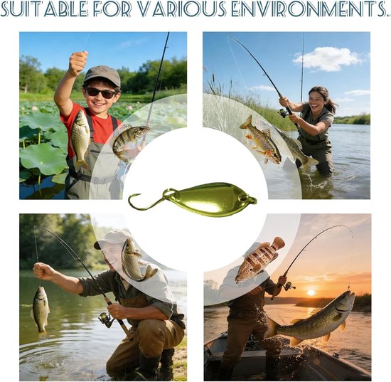 16-delige Set Lepels voor Vissen - Spinner Lures voor Forel, Baars en Snoek - Waterdichte Visaccessoires voor Alle Weersomstandigheden — afbeelding 2