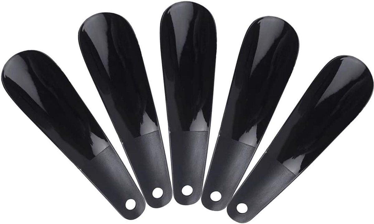 Set van 5 kleine schoenlepels - Duurzame en korte schoenlepels voor alle voetmaten, ideaal voor mannen, vrouwen en kinderen (16 cm)