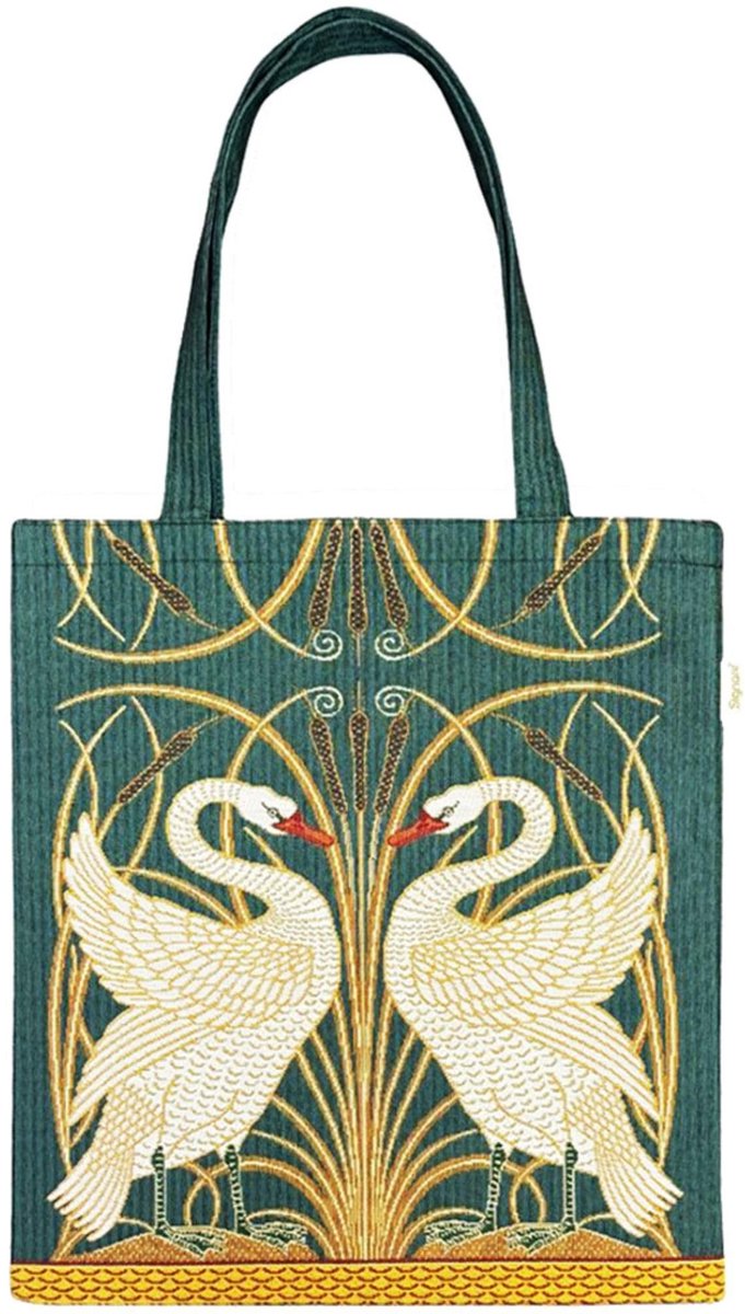 Woven Tapestry Draagtas - Zwanenpatroon