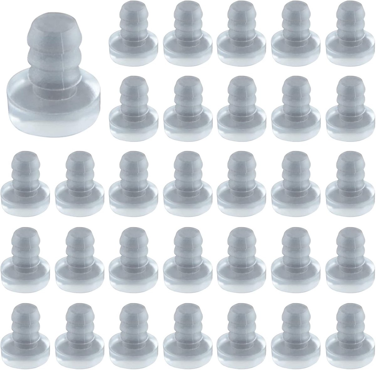 Transparante rubberen stopdempers - 100 stuks, anti-collisie, inbouwpluggen voor kastdeuren, lades en glazen tafels, ter voorkoming van geluid, trillingen en beschadigingen, 5mm
