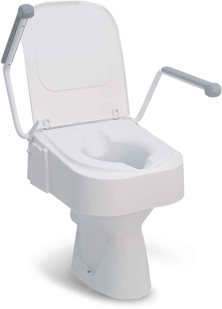 Toiletzittingverhoger 150 - Met armsteunen - Wit