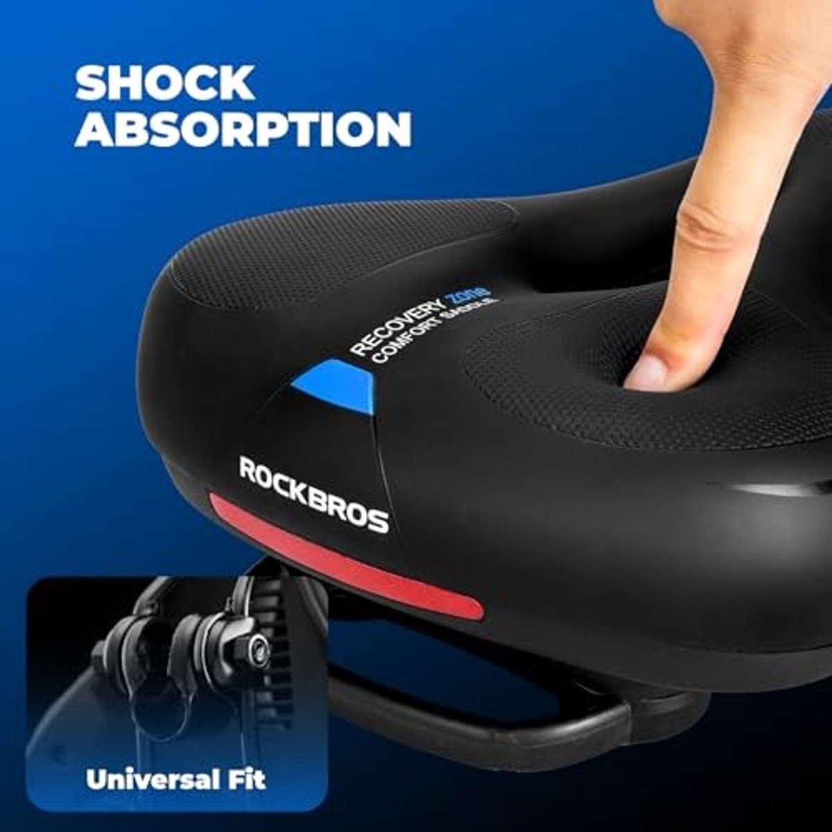 Fiets zadel voor mannen en vrouwen - Ergonomisch met geheugenfoam - Blauw