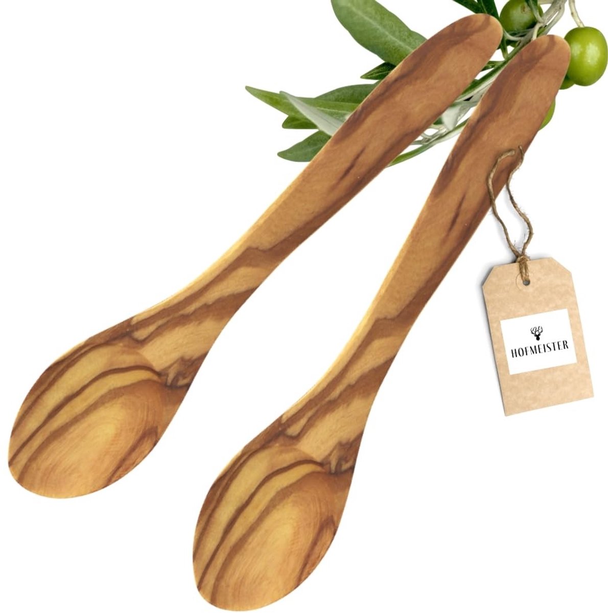 Houten Lepels Set van 2 - Olijfhout 20.5 cm