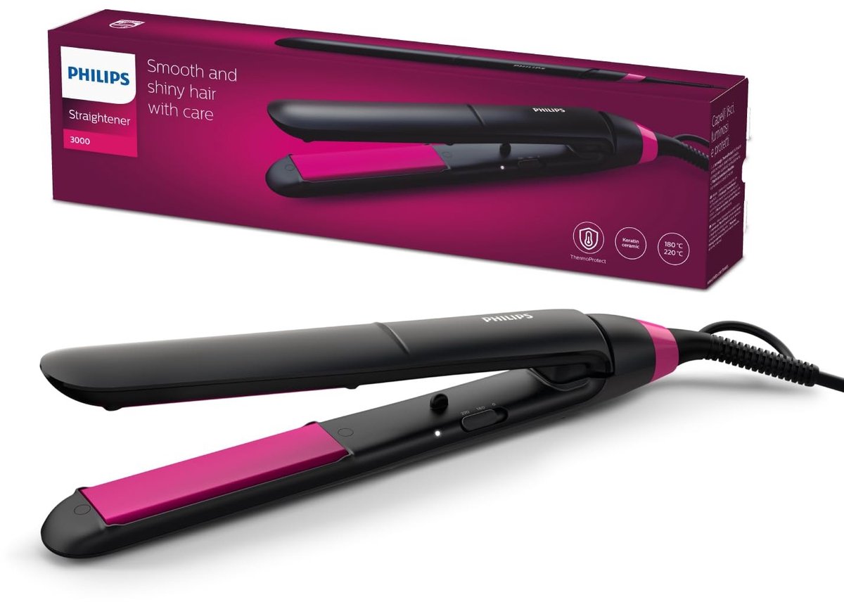 Haarstijlapparaat - ThermoProtect met keratine platen