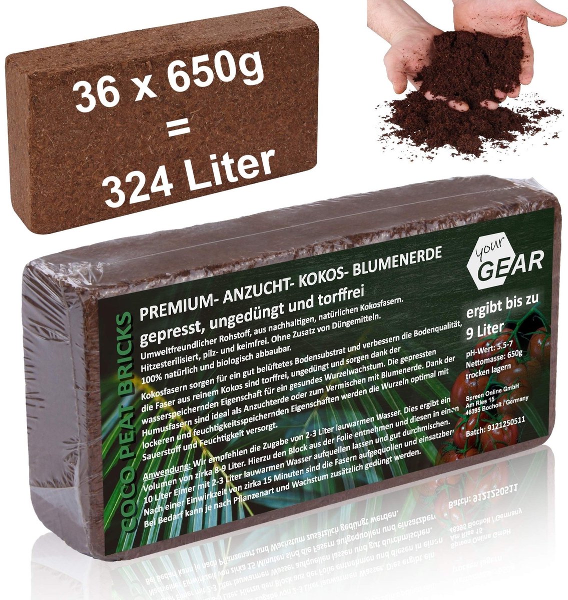 Kokospotgrond 324 L - 100% Organisch