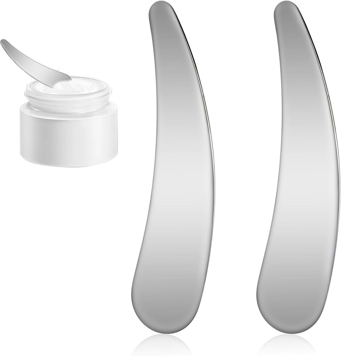 Cosmetische Makeup Spatula Set van 2, Metaal Applicator voor Gezichtsmaskers, Mini Spatula voor Schoonheid en Menging van Make-up en Cosmetica