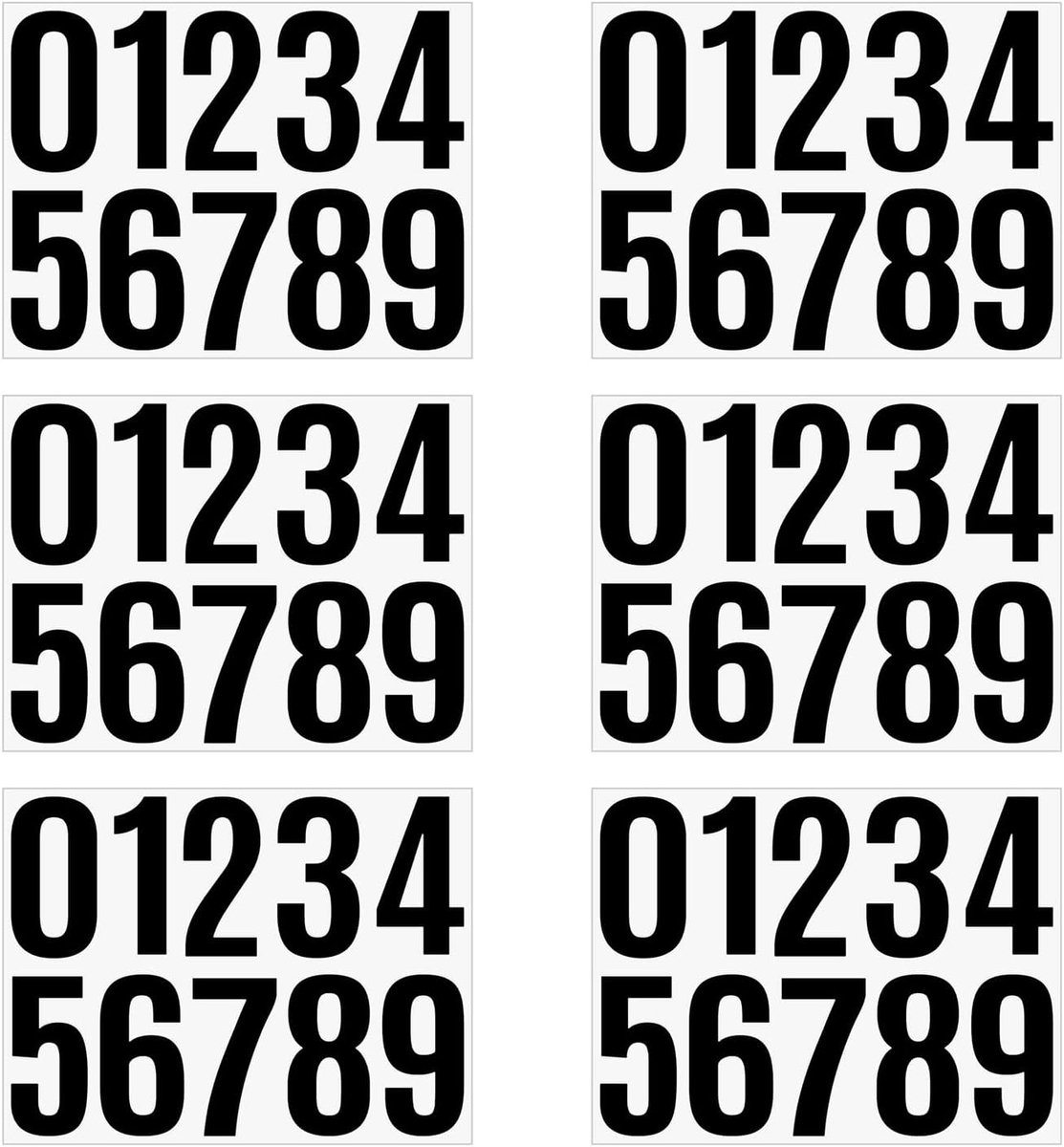 Set van 10 weerbestendige zelfklevende huisnummers, grote cijfers voor brievenbus en buitengebruik, 0-9 nummerstickers