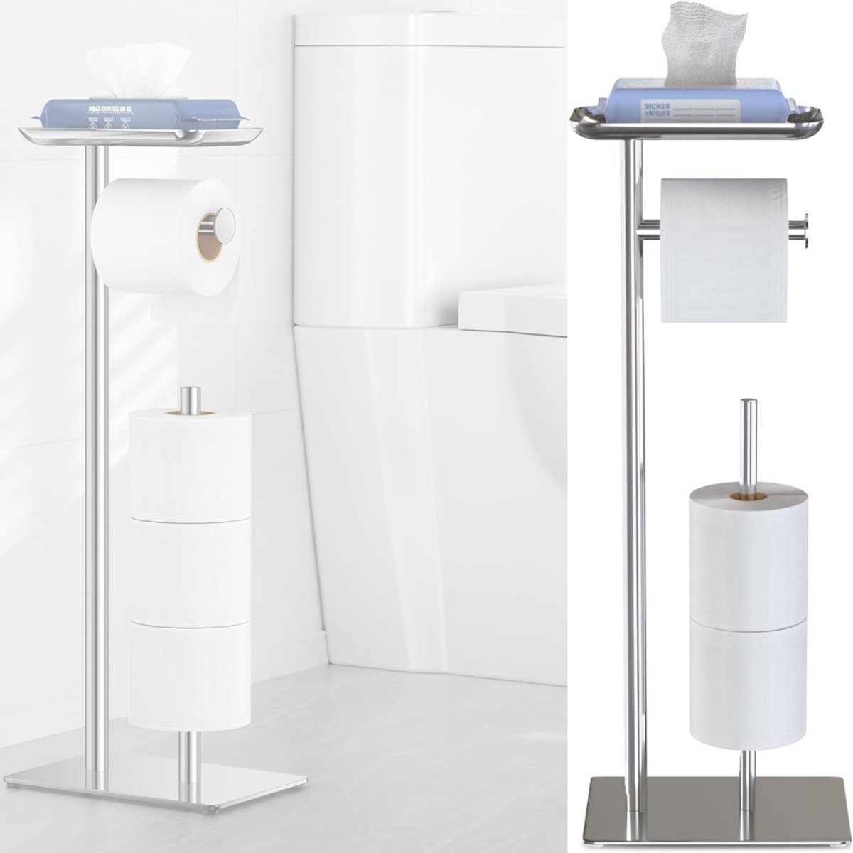 DailySupplies® Toiletbutler - Toiletrolhouder Staand - 58 cm hoog