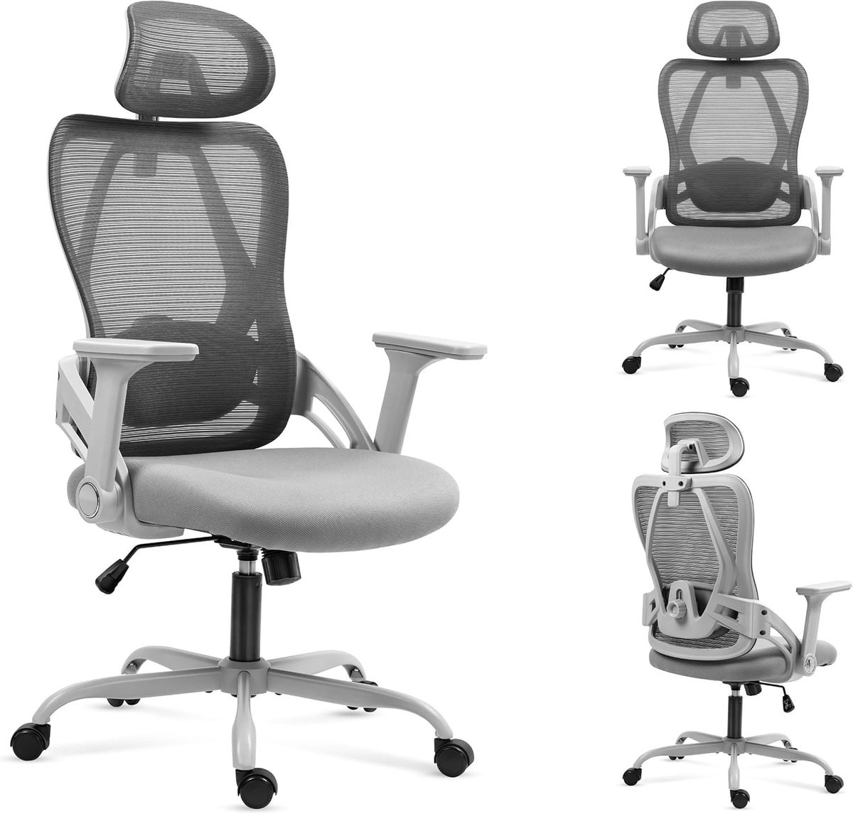 Ergonomische Burestoel met Lendensteun - Grijs