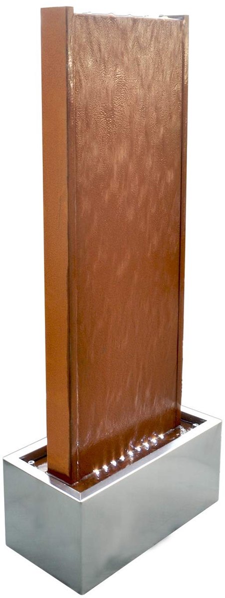 Waterwand met LED verlichting - Corten - Hoogte 97 cm
