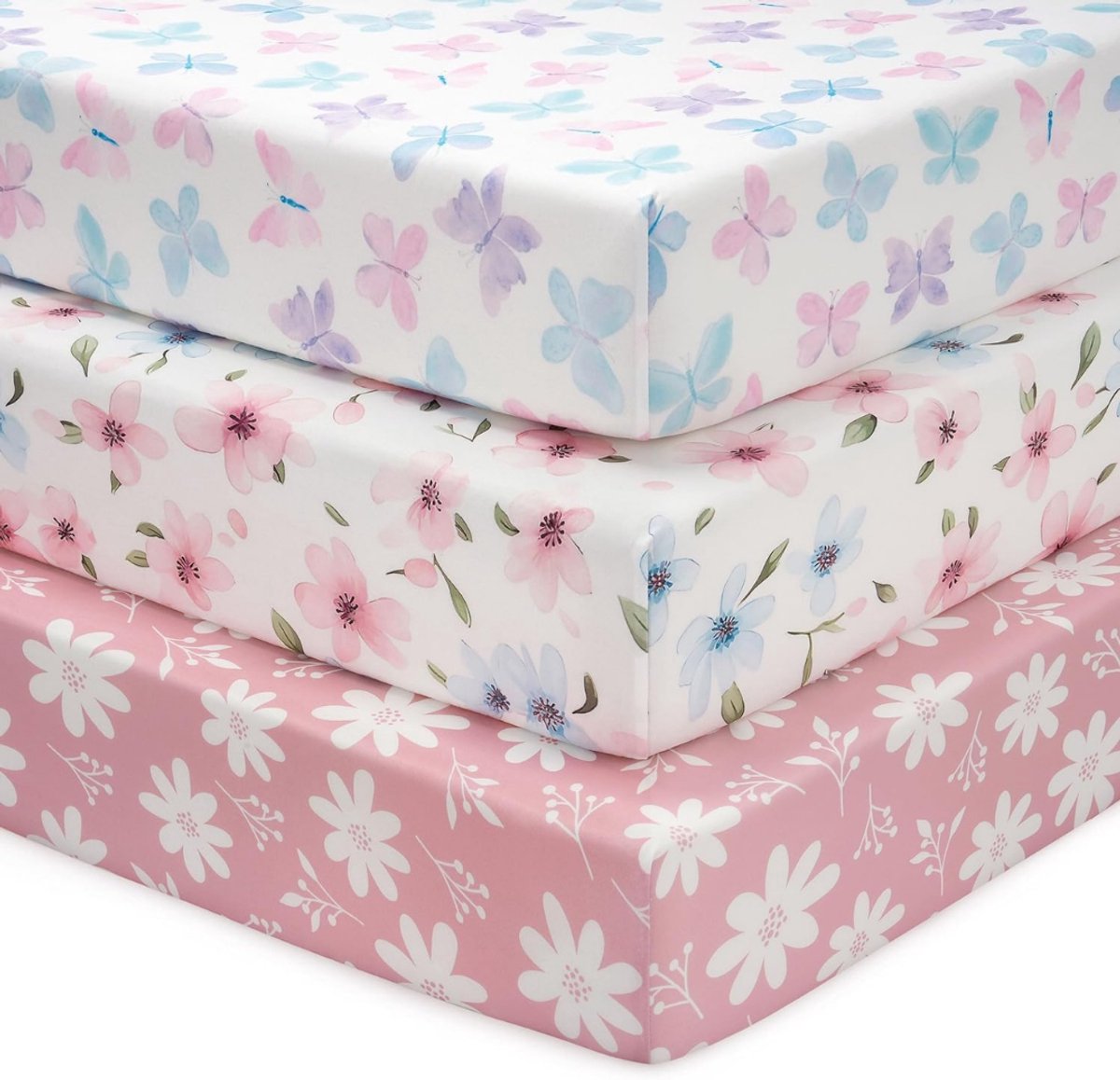 DailySupplies® Matrasbeschermer 70x140 - Hoeslaken - Dekbedovertrek - Extra Zacht - Motief met vlinders en bloemen