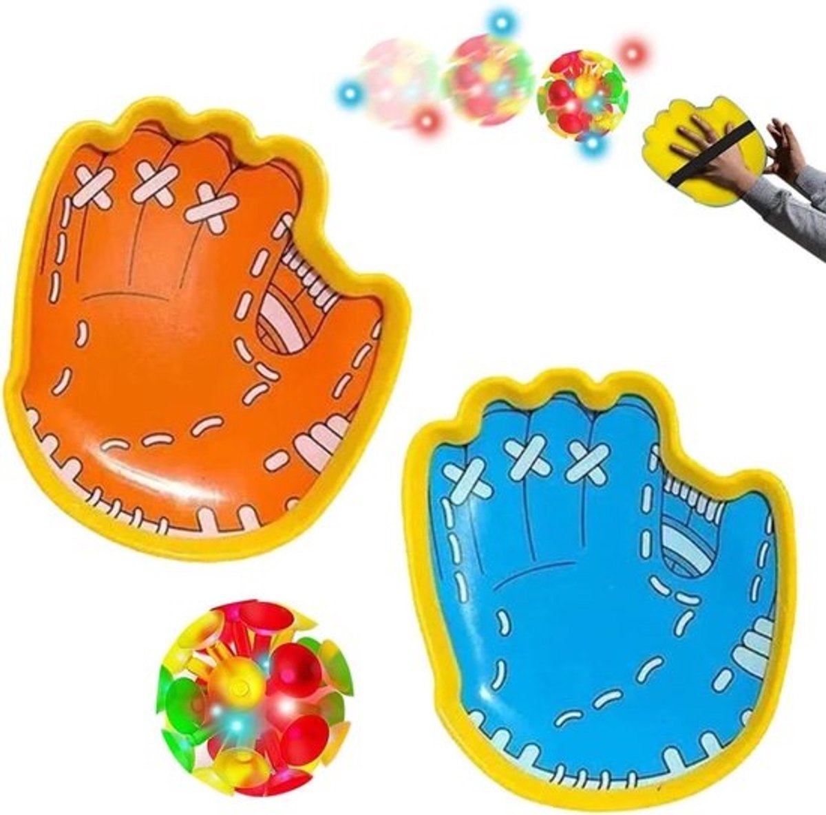 Werp en stekkerspel - Grijpbalspel Vangspel - Familieplezier - Dynamische ledlampen - 21 cm diameter - Meerdere kleuren