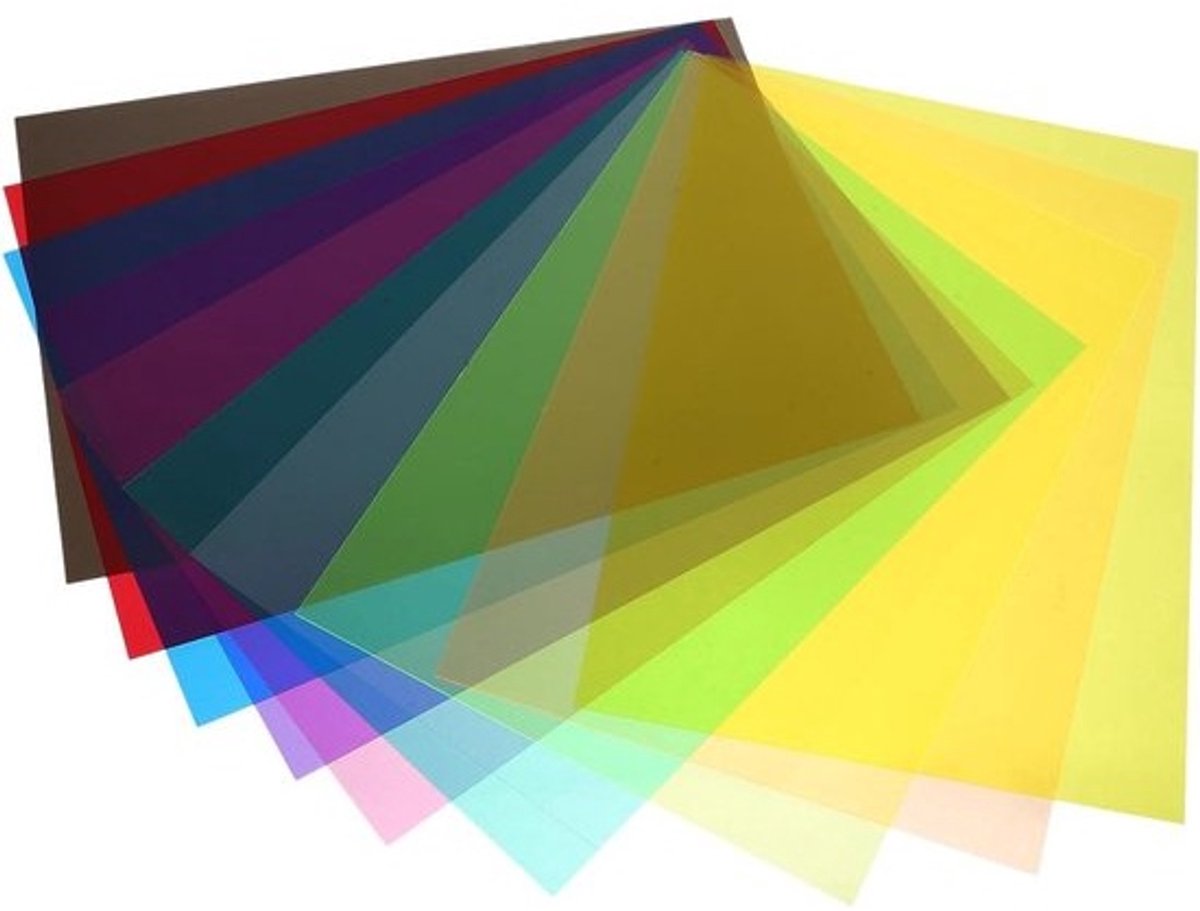Cellofaan Folie - Kleurfolie Knutselen - Creatieve Projecten - Veelzijdige Kleuren - A4 Formaat - Diverse kleuren